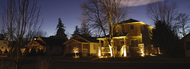 house at night