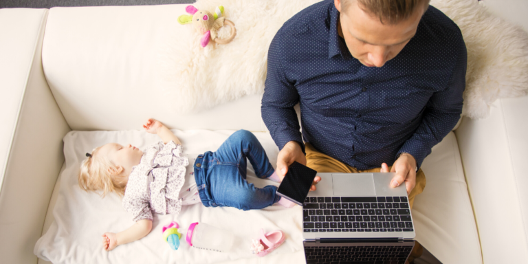 dad working from home